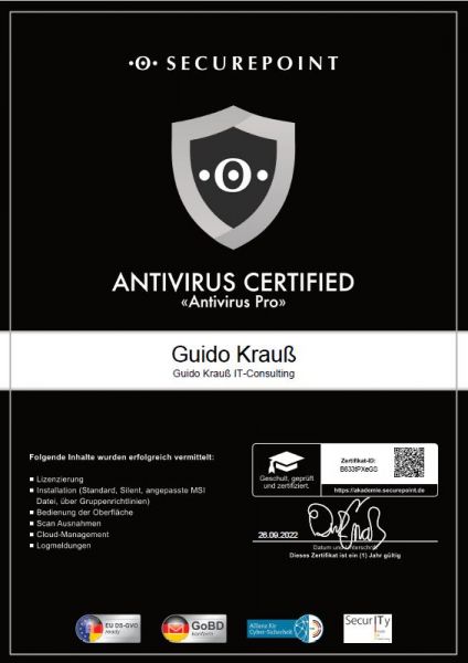 Securepoint Antivirus Certified